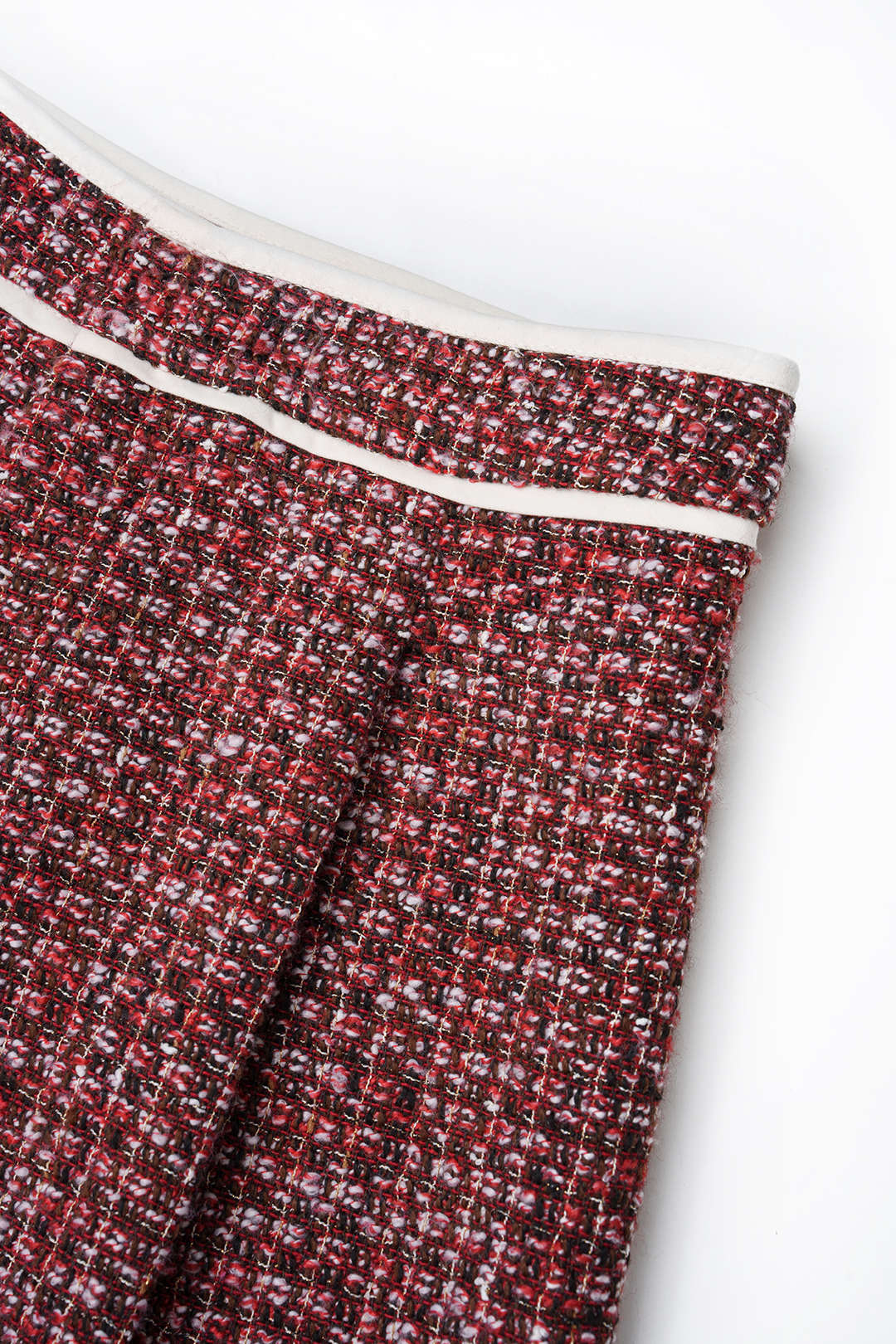 Tweed broek met hoge taille en wijde pijpen