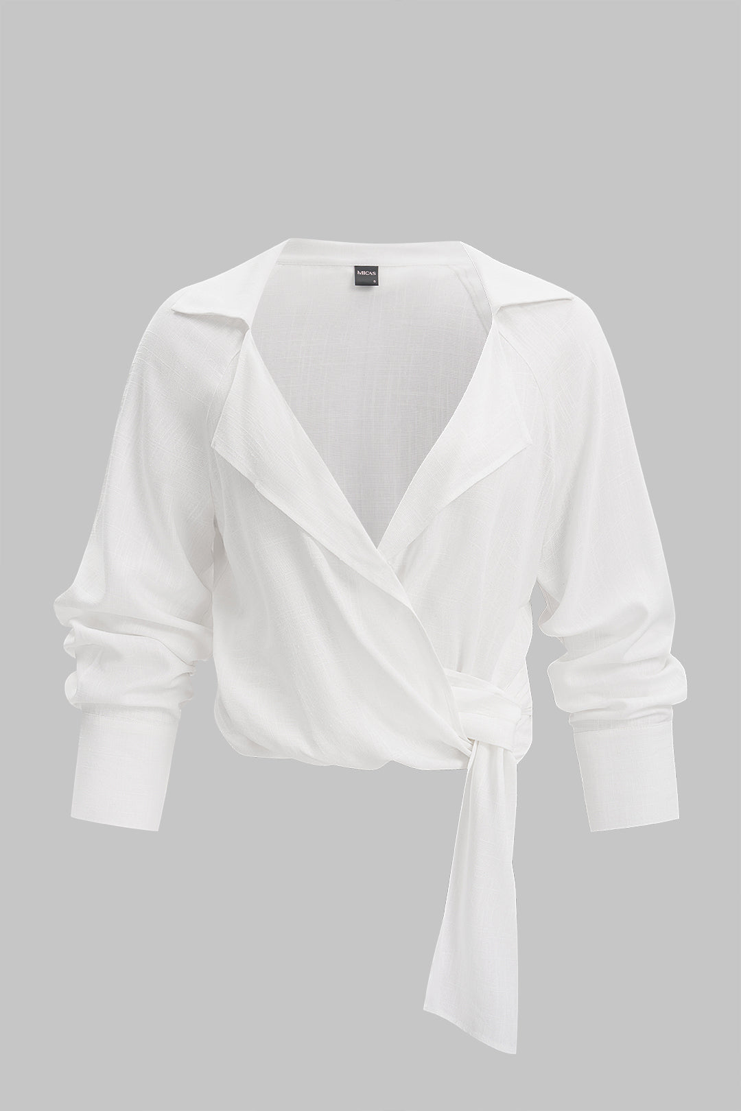 Blouse met revers, knoopdetail en lange mouwen