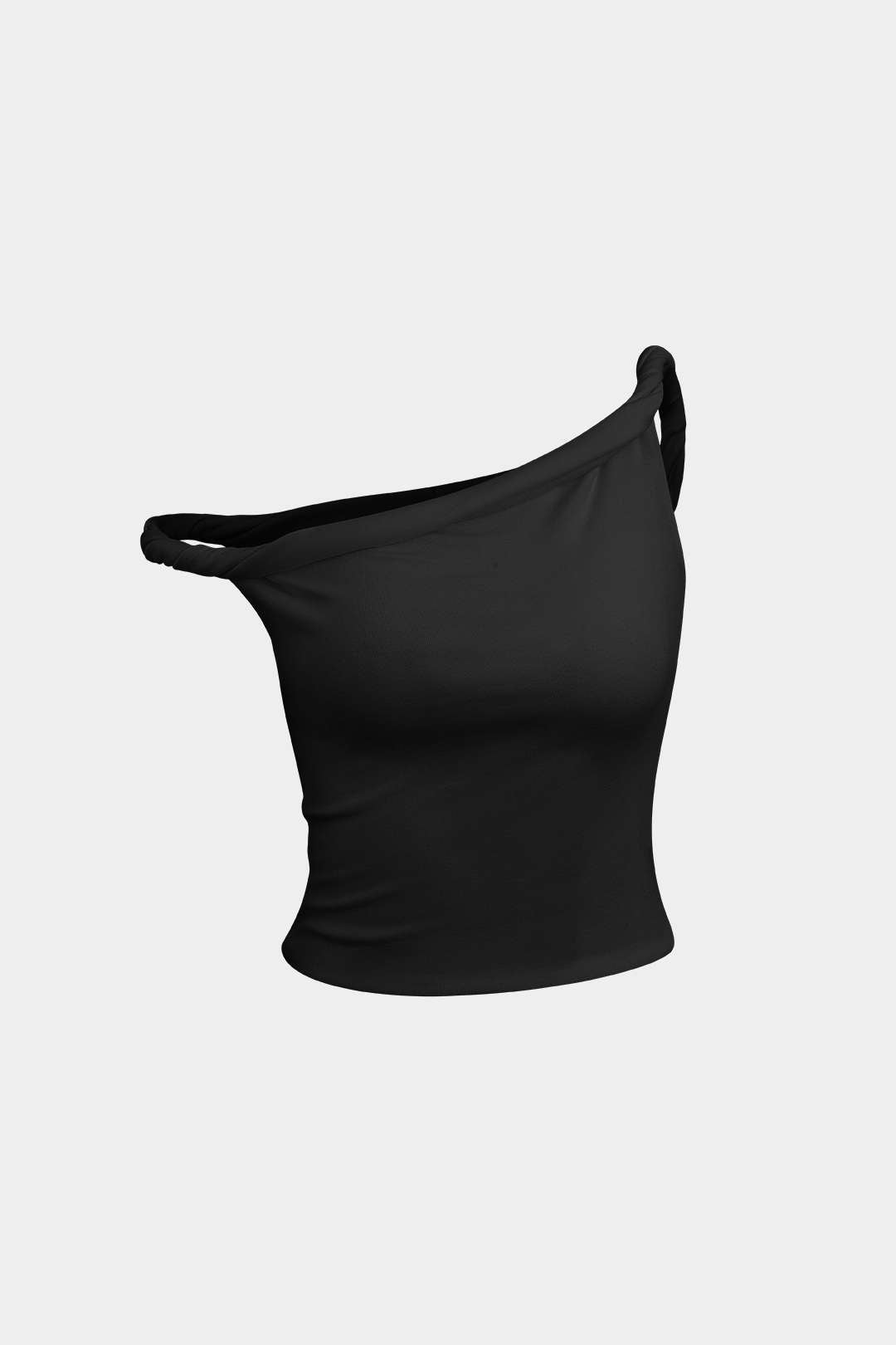 Asymmetrische mouwloze top met gedraaid detail