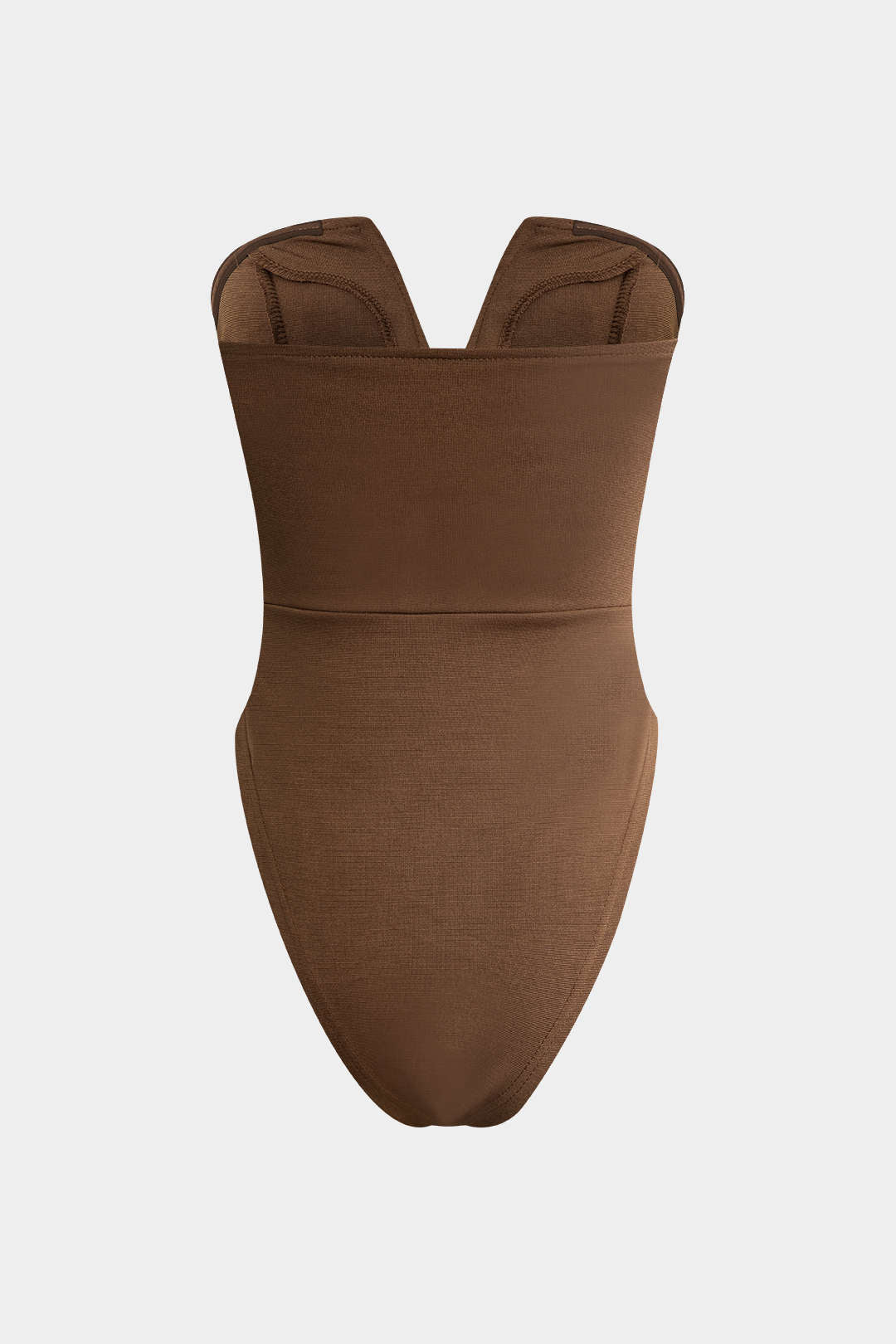Body met V-hals en strapless pasvorm
