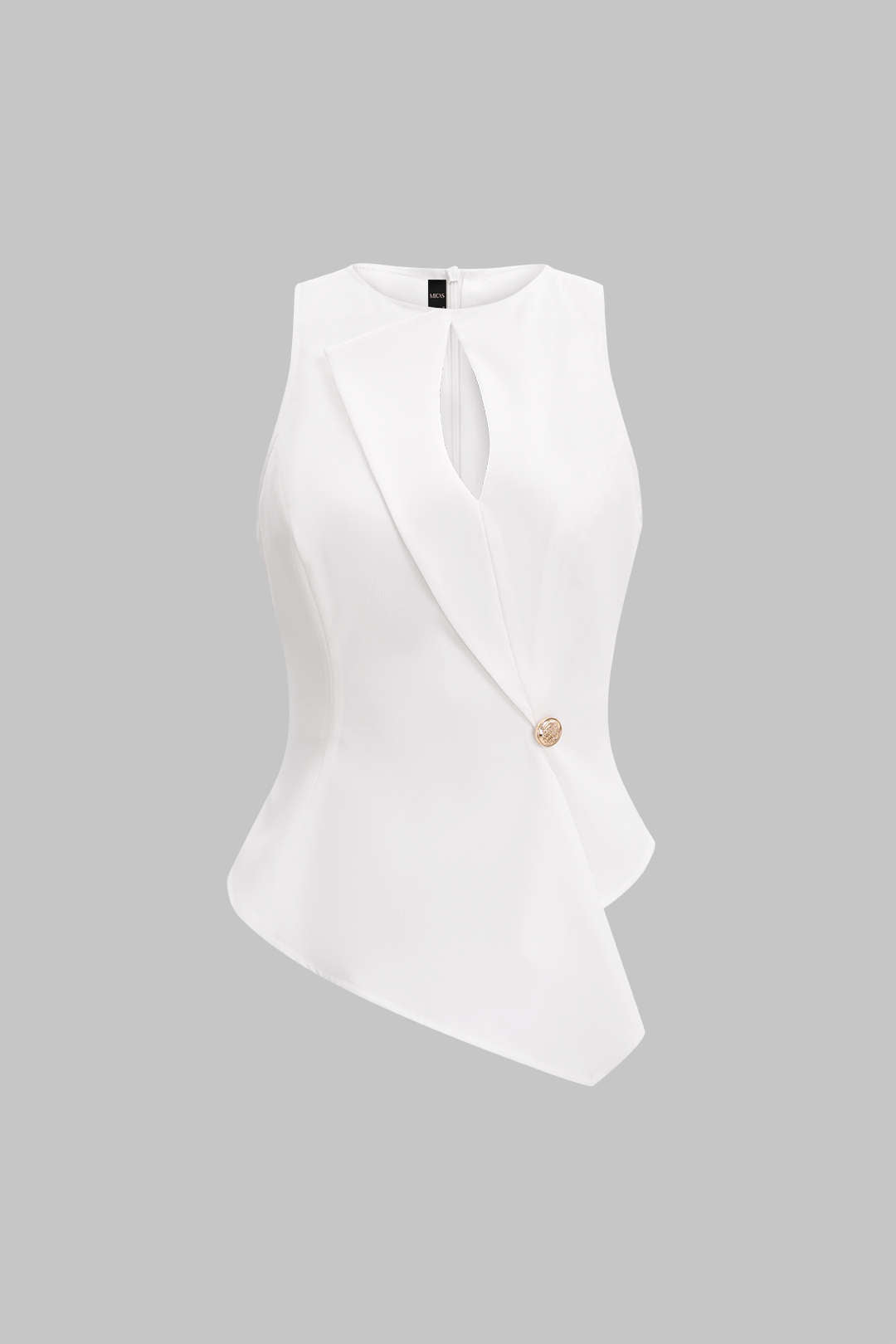 Asymmetrische tanktop met uitsnijding en knoopjes