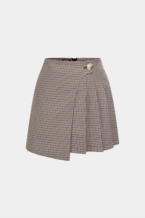 Geruite asymmetrische minirok