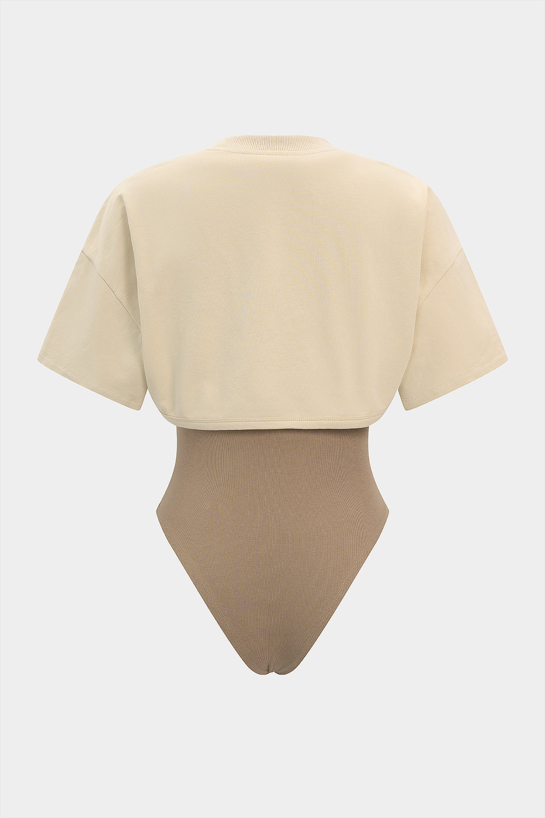 Asymmetrische body met ronde hals en korte mouwen