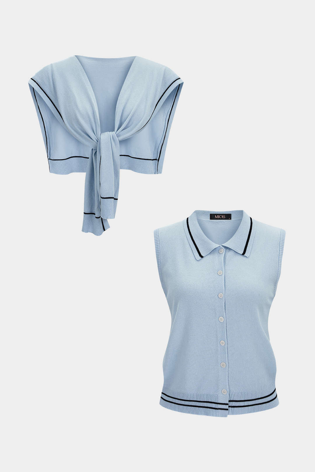 Gebreide tanktop met kraag