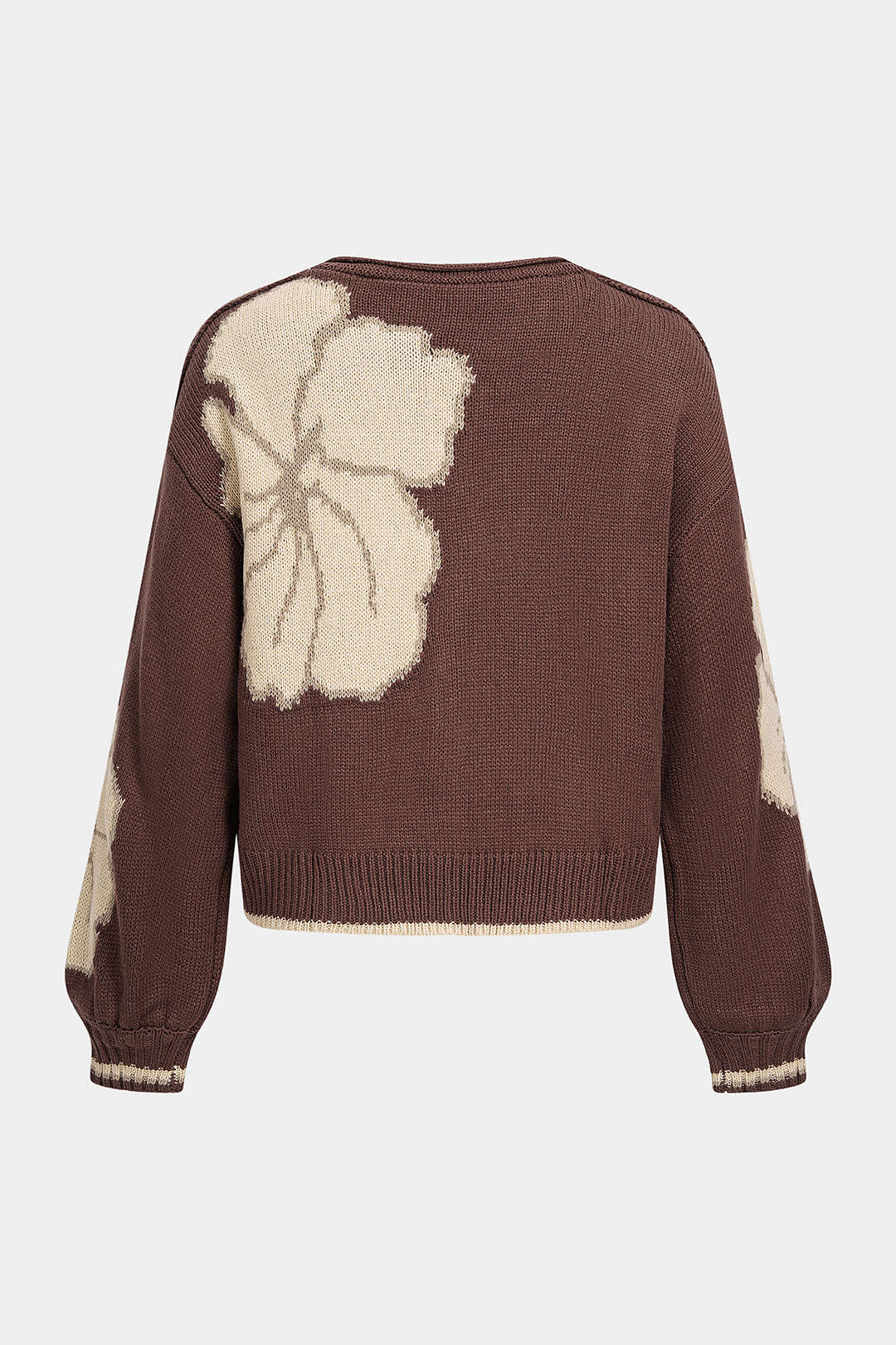 Gebreid jacquard vest met knoopjes en V-hals