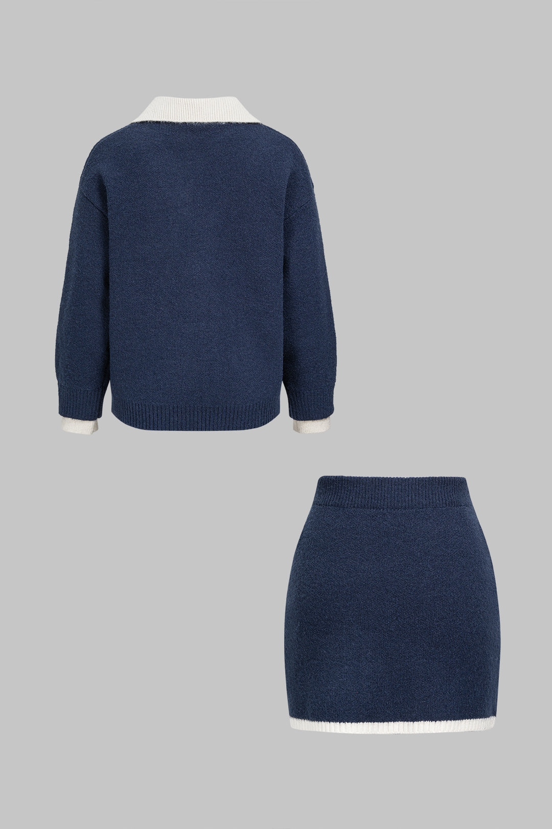Rosa - Gebreide set met top en minirok