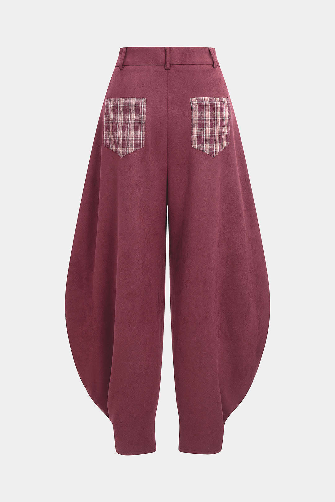 Geruite suède broek