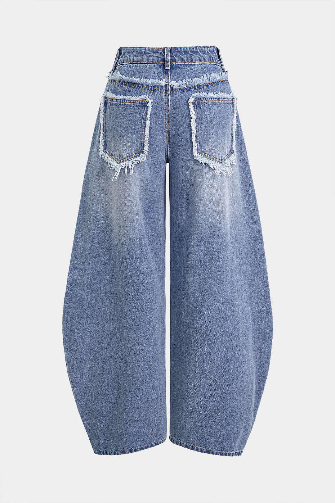 Jeans met rafelrand en wijde pijpen