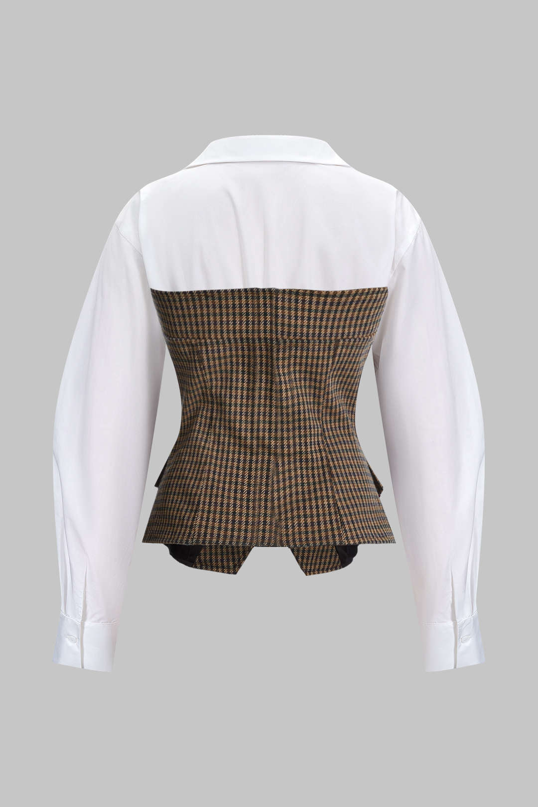 Geruite top met knoopjes en rits