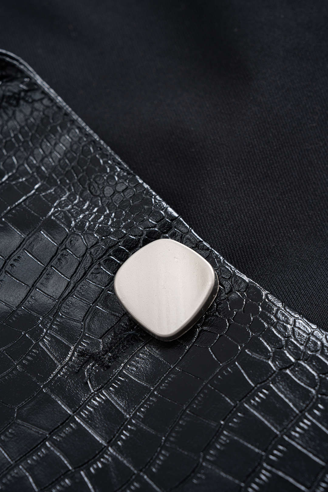 Leren-look patchwork gilet