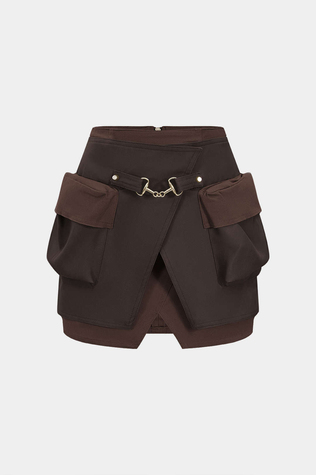 Leren-look rok met zakken