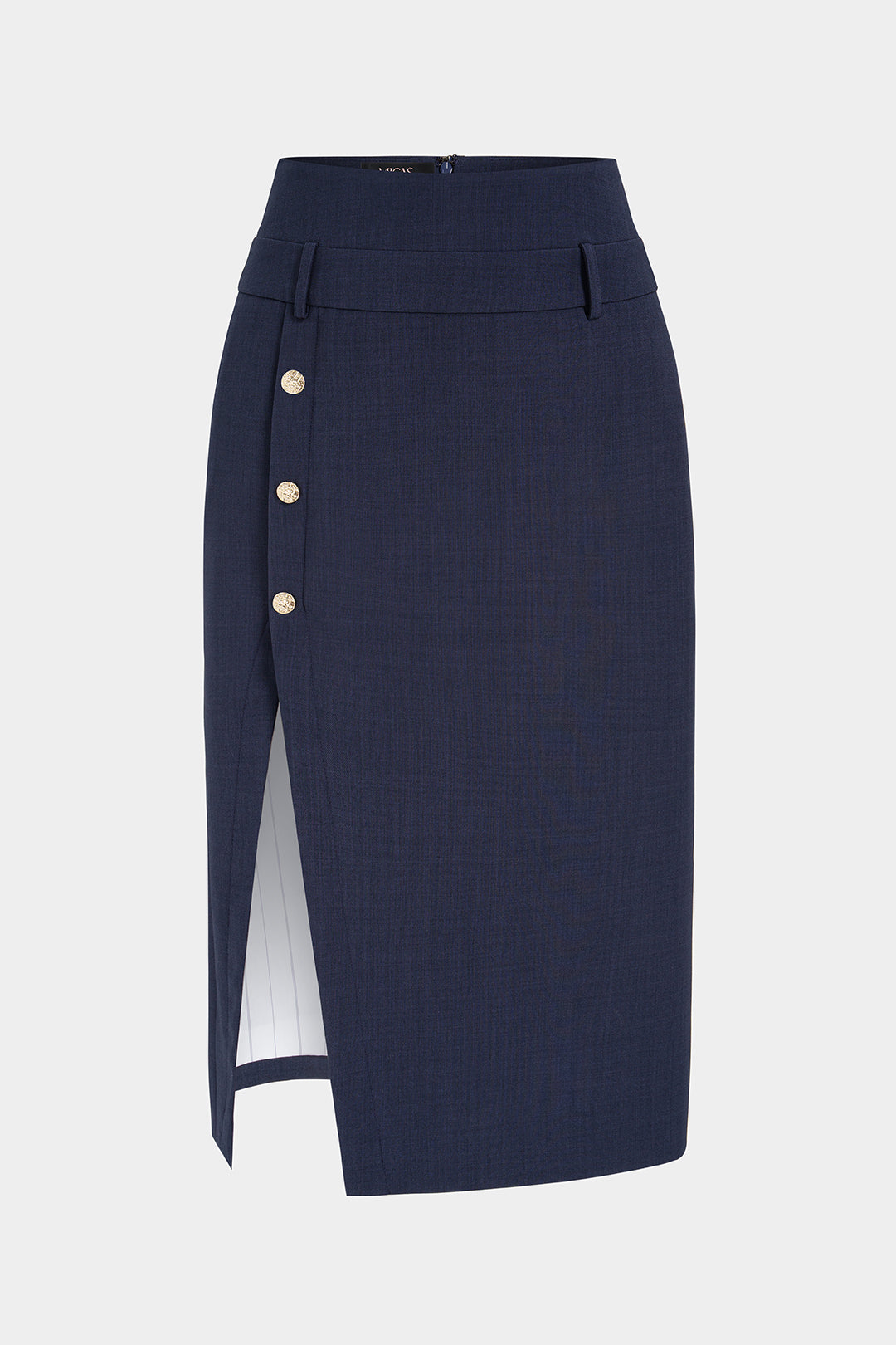Metallic midirok met split