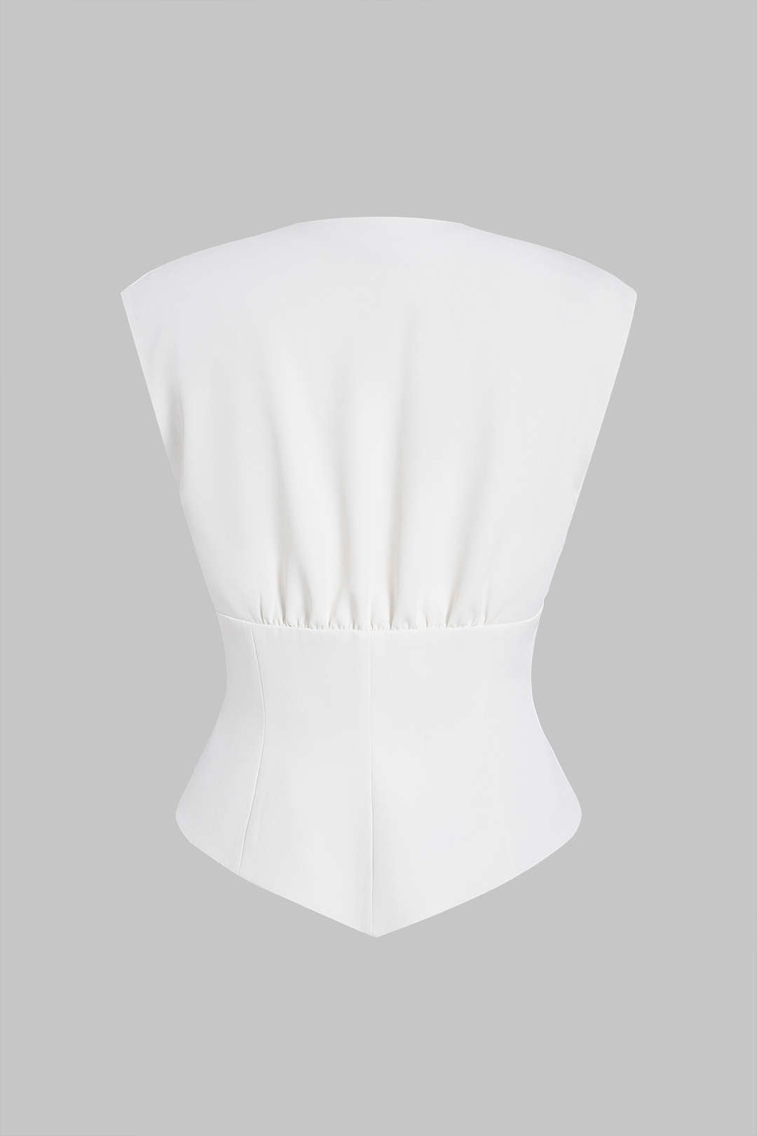 Metallic tanktop met knoopjes en V-hals