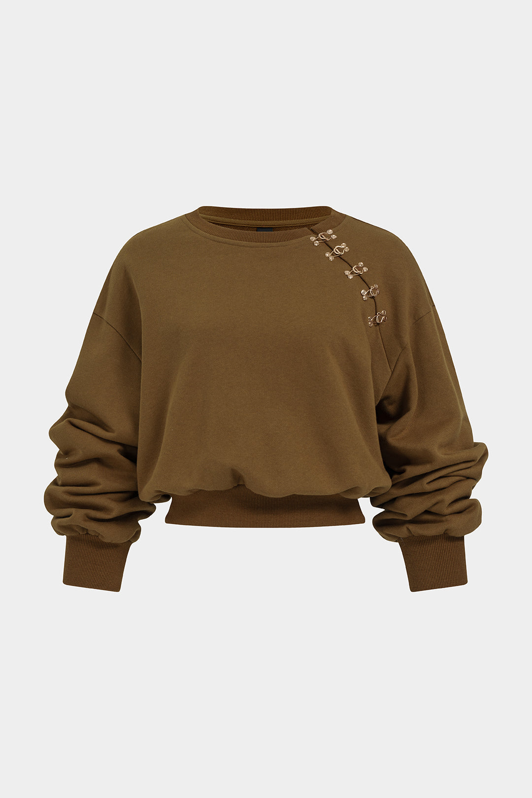 Metallic asymmetrische sweater met lange mouwen
