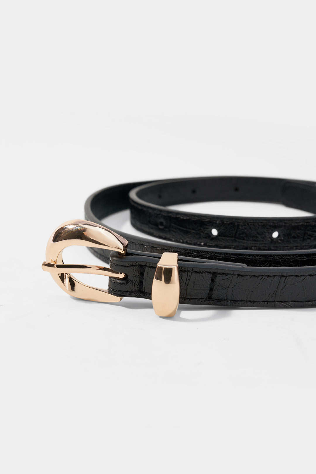 Leren-look riem met gesp