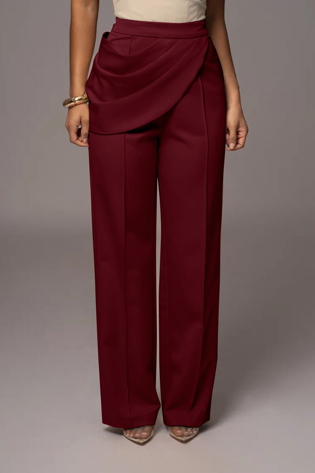 Effen asymmetrische pantalon
