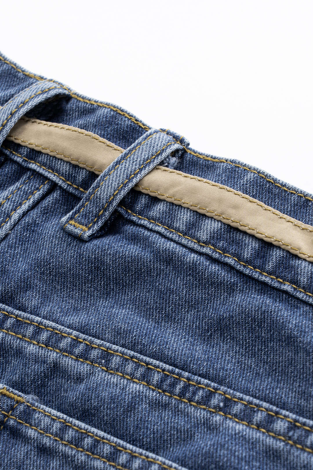 Denim patchwork minirok