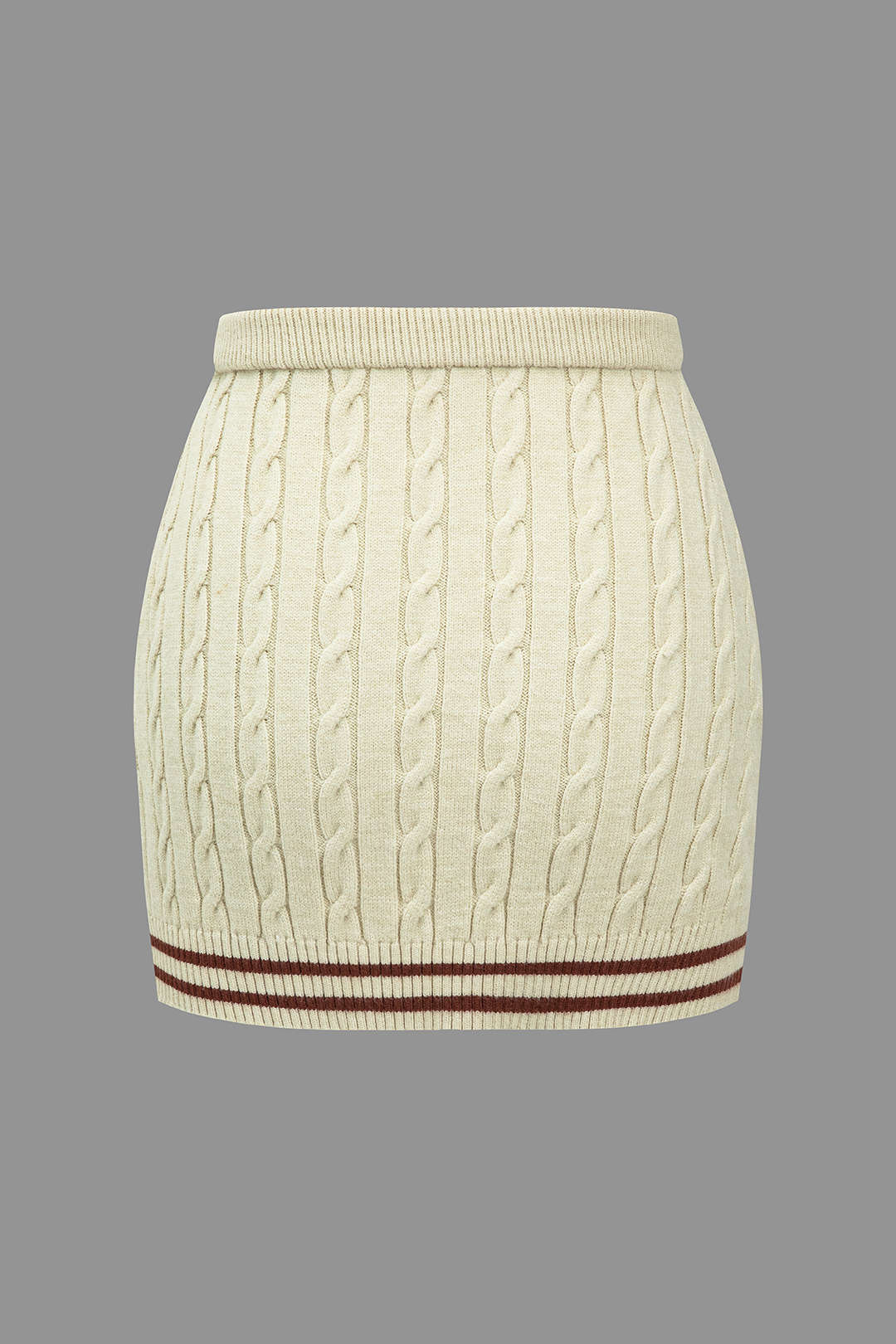 Colorblock gebreide rok met knoopjes