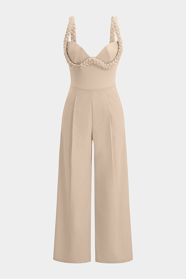 Linnen mouwloze jumpsuit