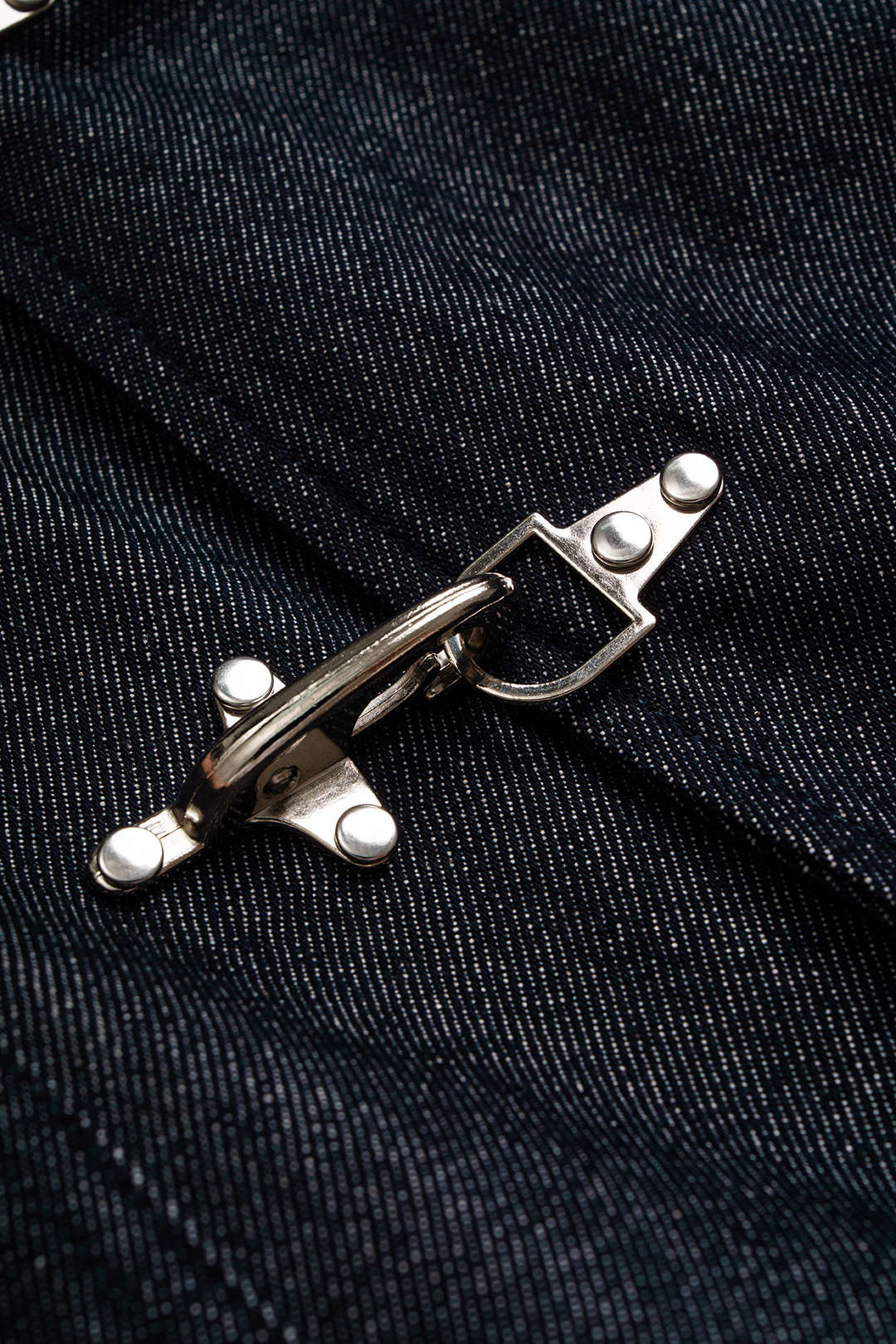 Denim asymmetrisch jasje met gesp