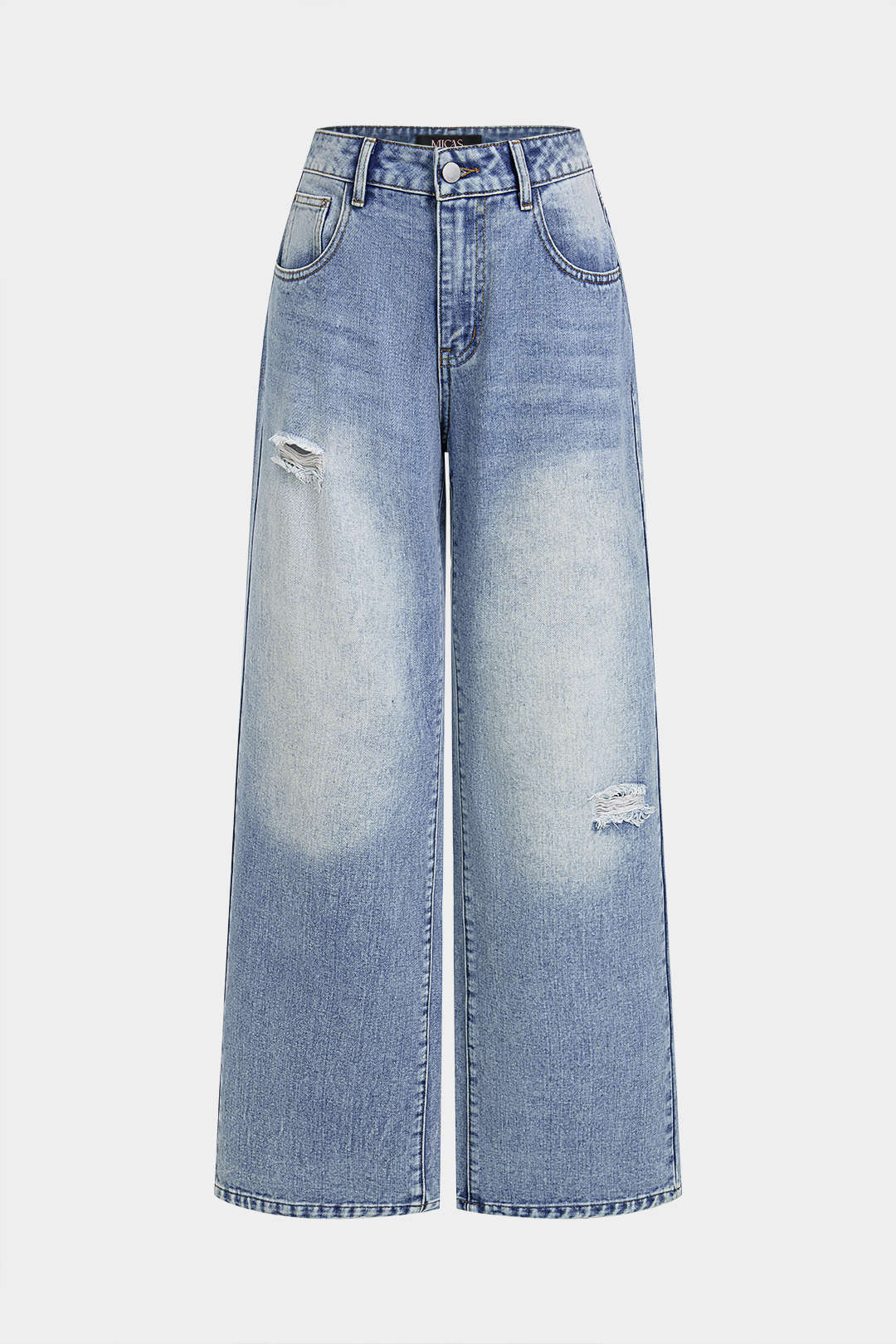 Ripped jeans met rechte pijp