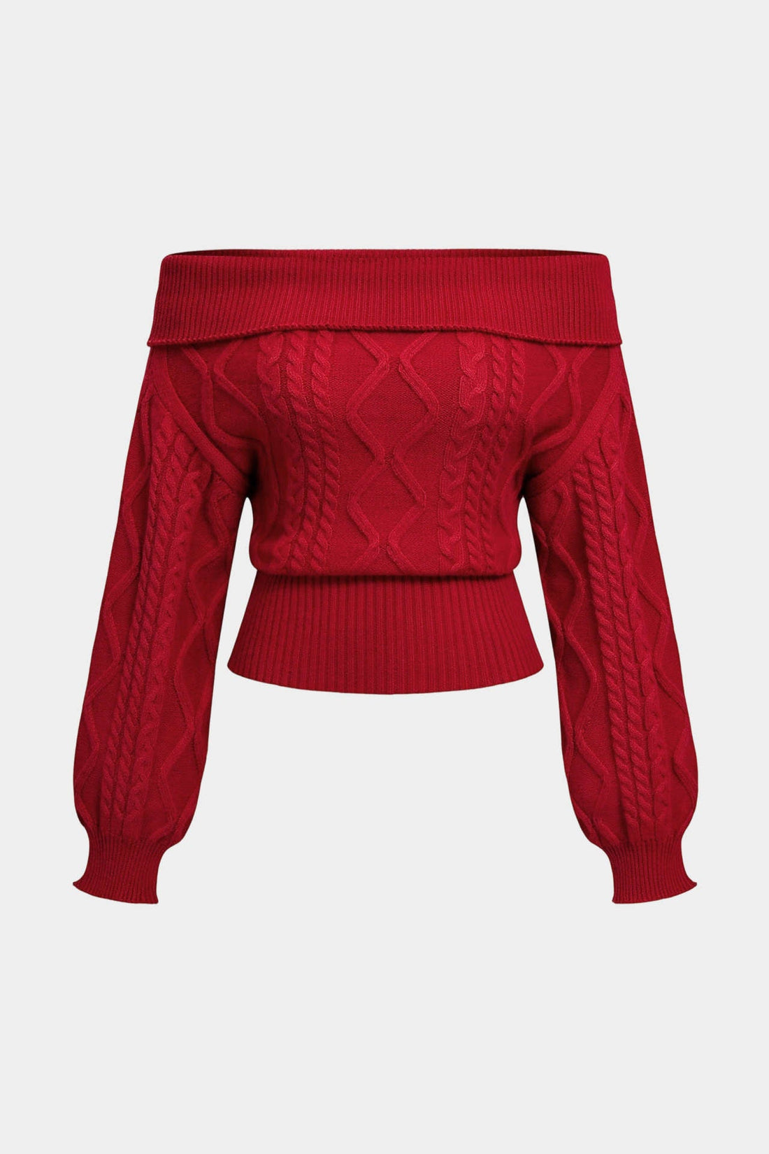 Zara - Gebreide top met blote schouders en lange mouwen