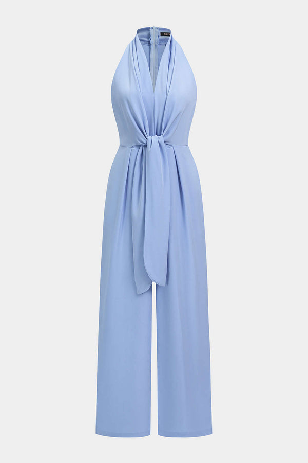 Effen mouwloze jumpsuit met V-hals