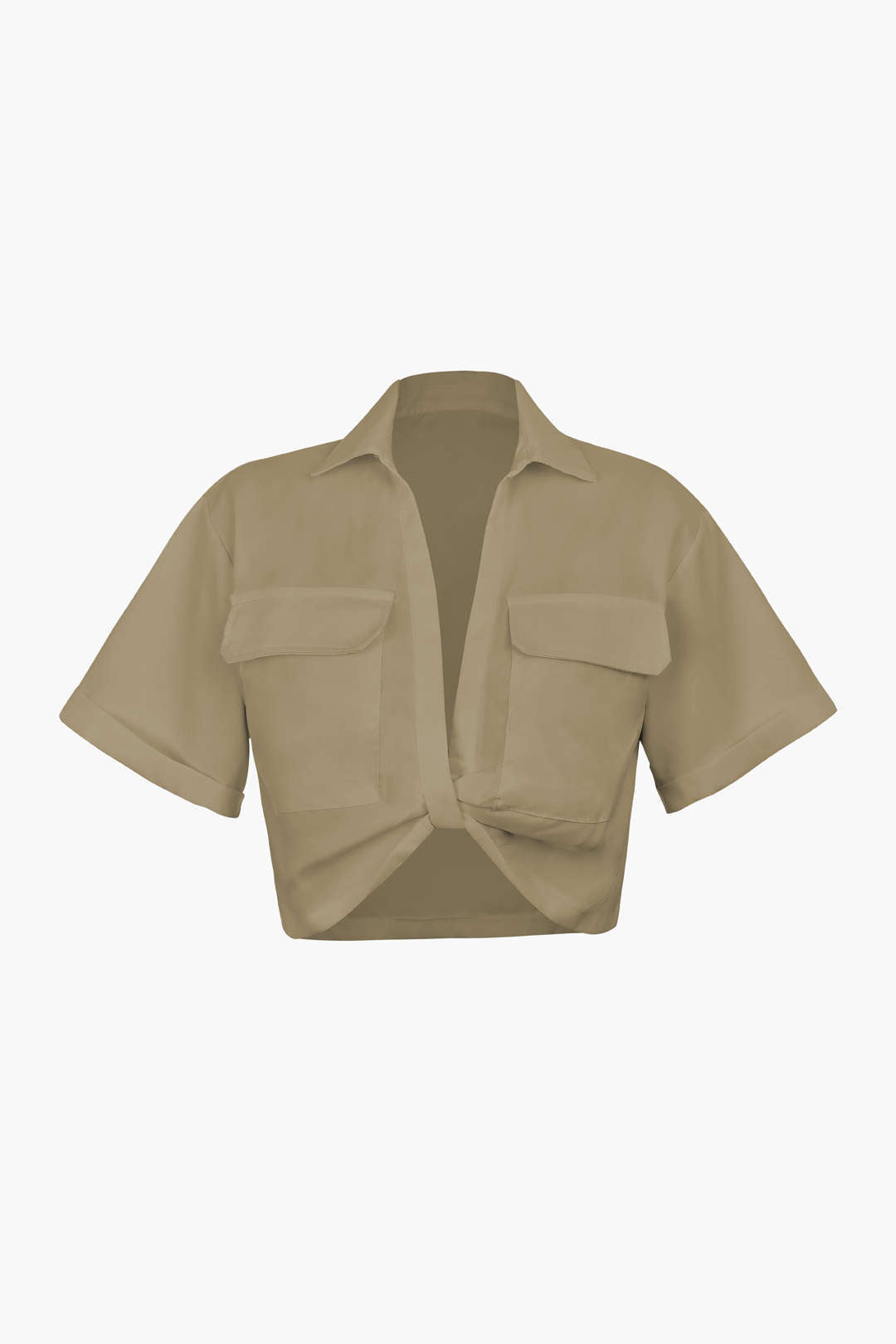 Blouse met zakken en gedraaid detail
