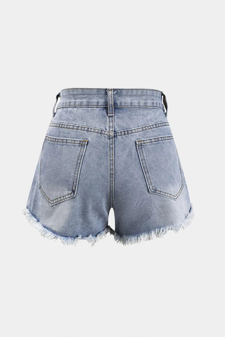 High-waisted shorts with beads