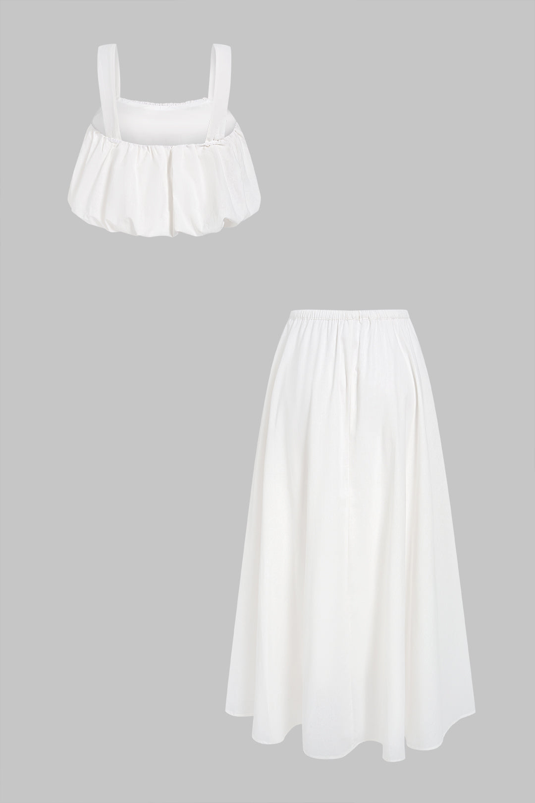 Effen set met tanktop en rok