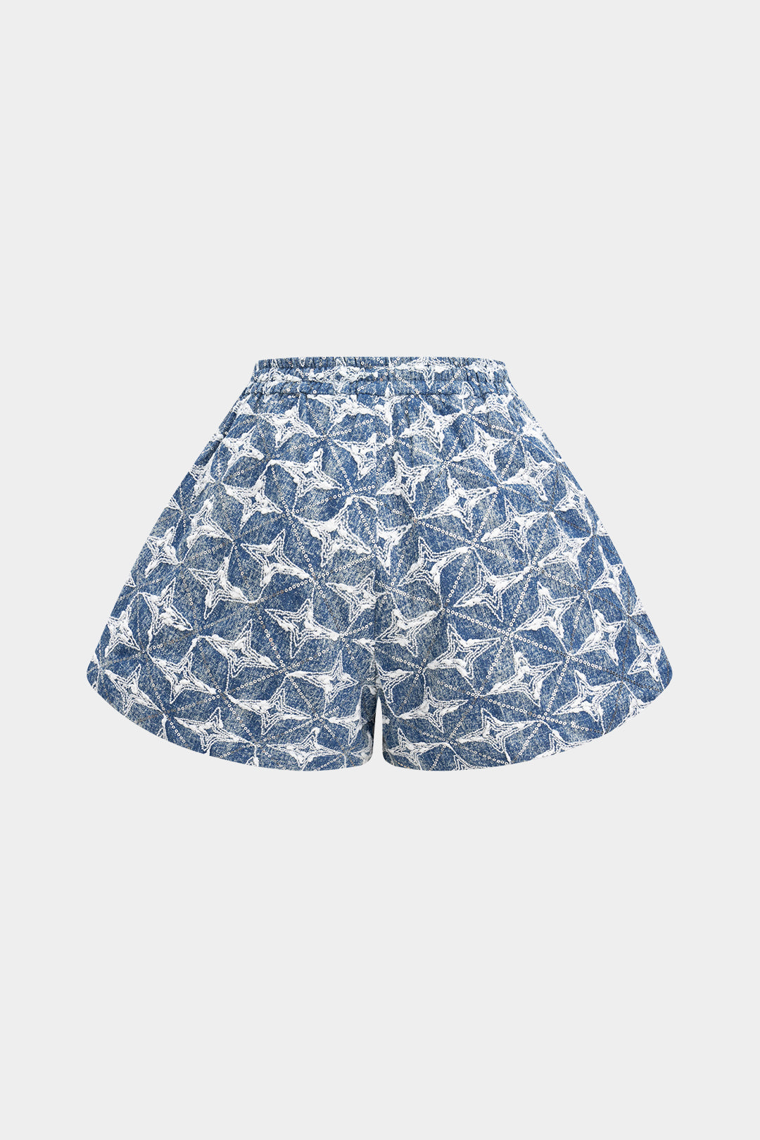 Denim short met trekkoord