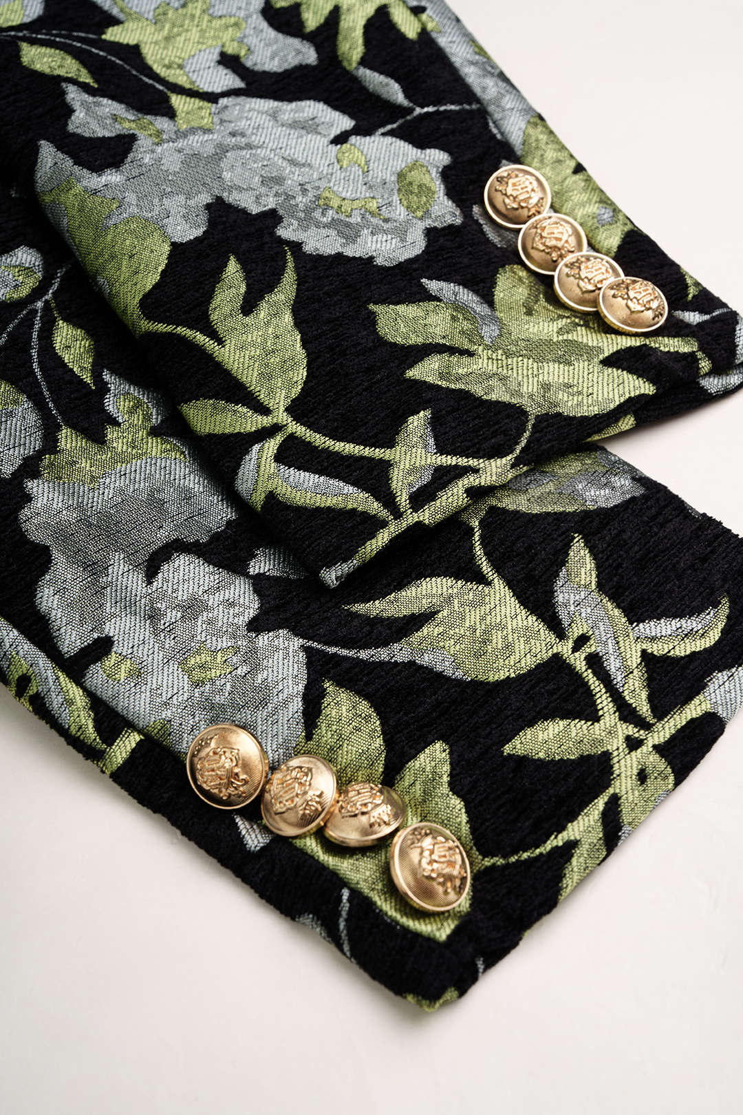 Jacquard metallic blazer met knoopjes