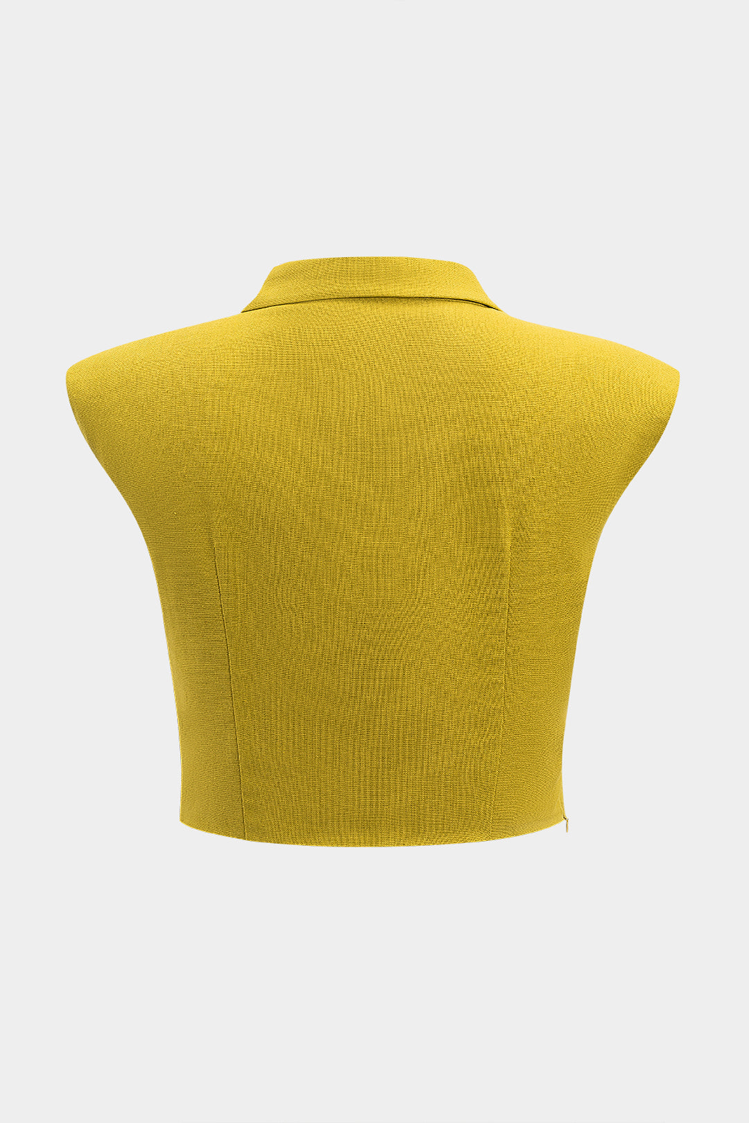 Linnen tanktop met V-hals en ruches