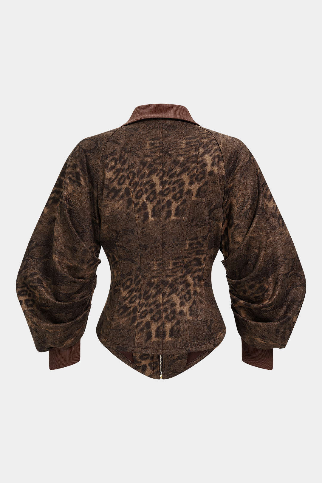 Luipaardprint sweater met rits