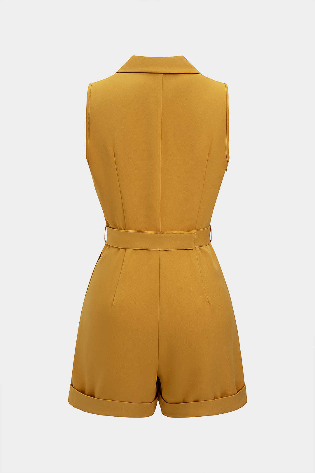 Mouwloze playsuit met reverskraag, V-hals en riem