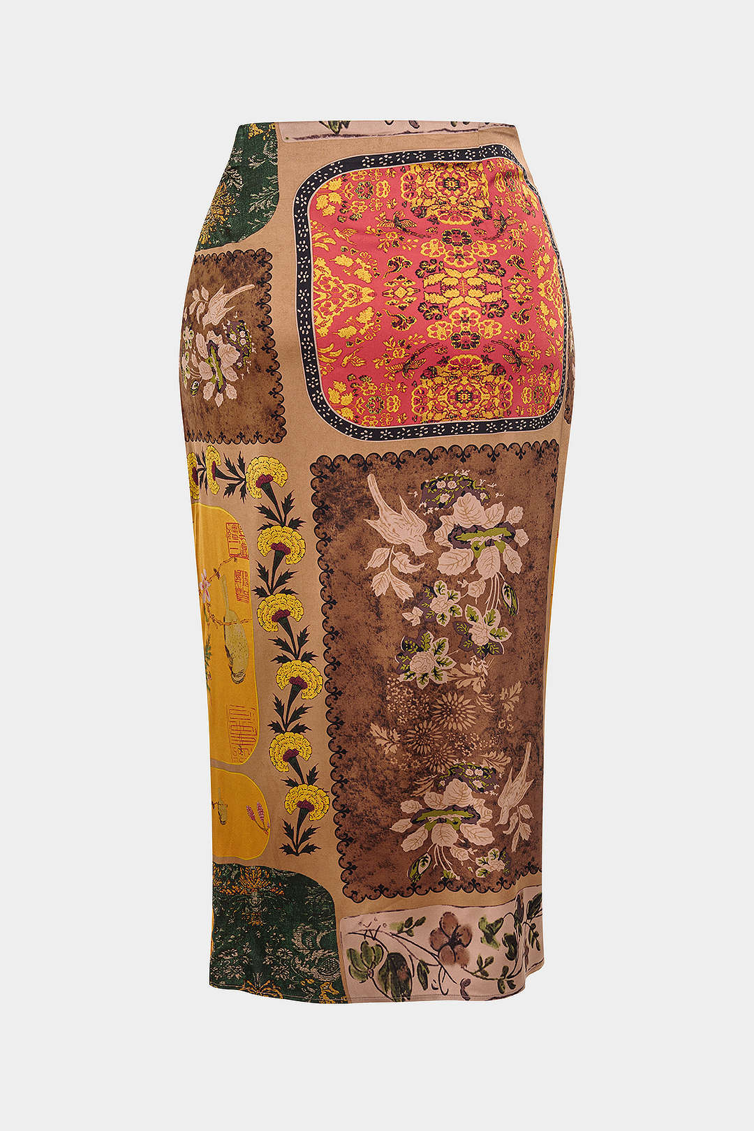 Rok met rits, hoge taille en gedraaid detail