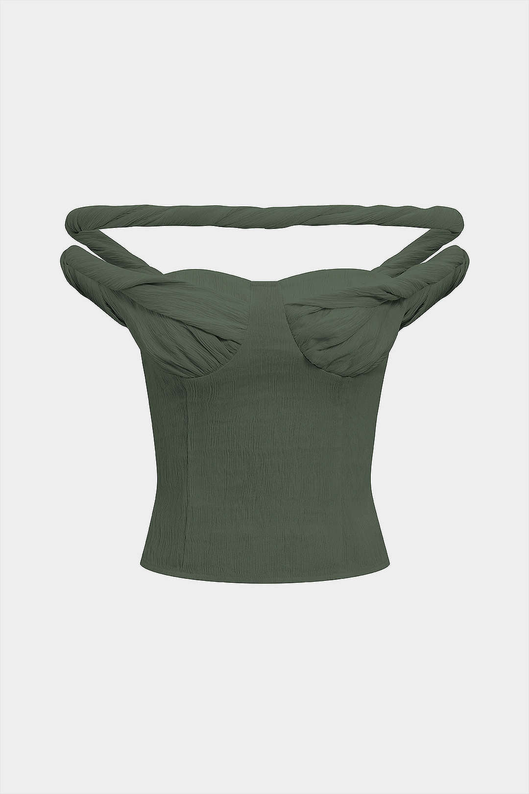 Tanktop met gedraaid detail, knoopdetail en rits
