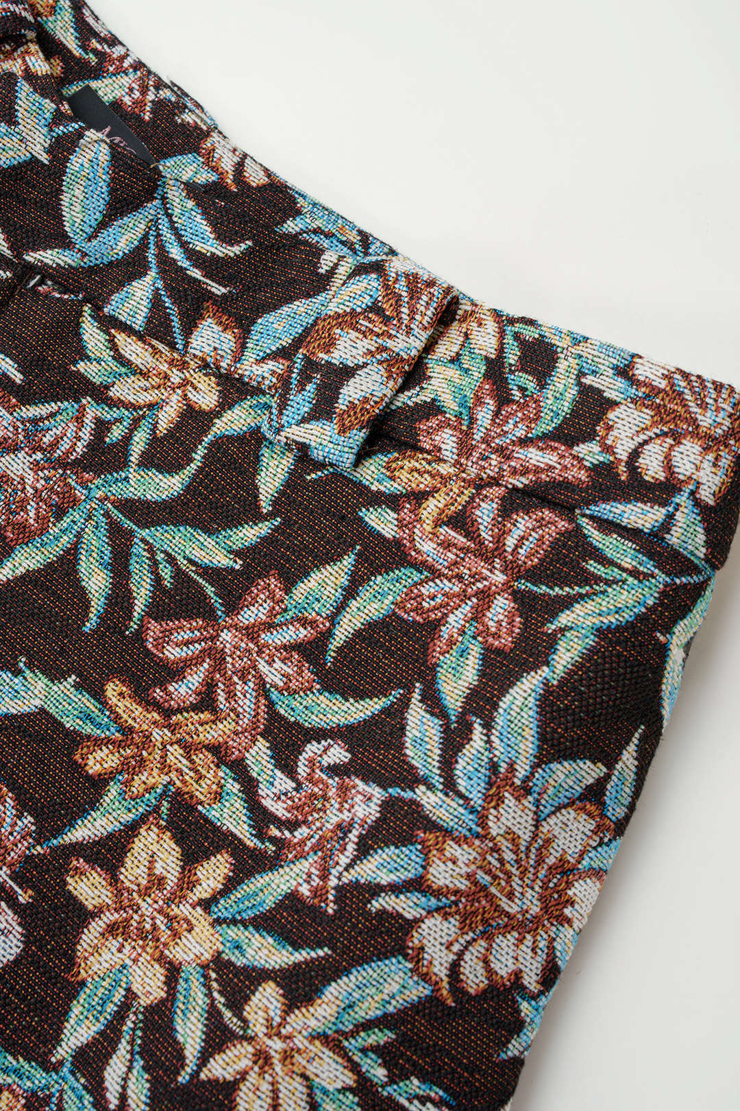 Bloemenprint broek met borduursel