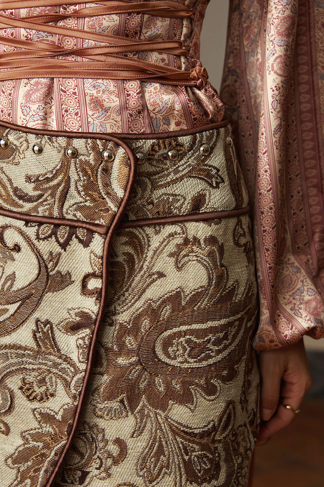 Jacquard asymmetrische minirok