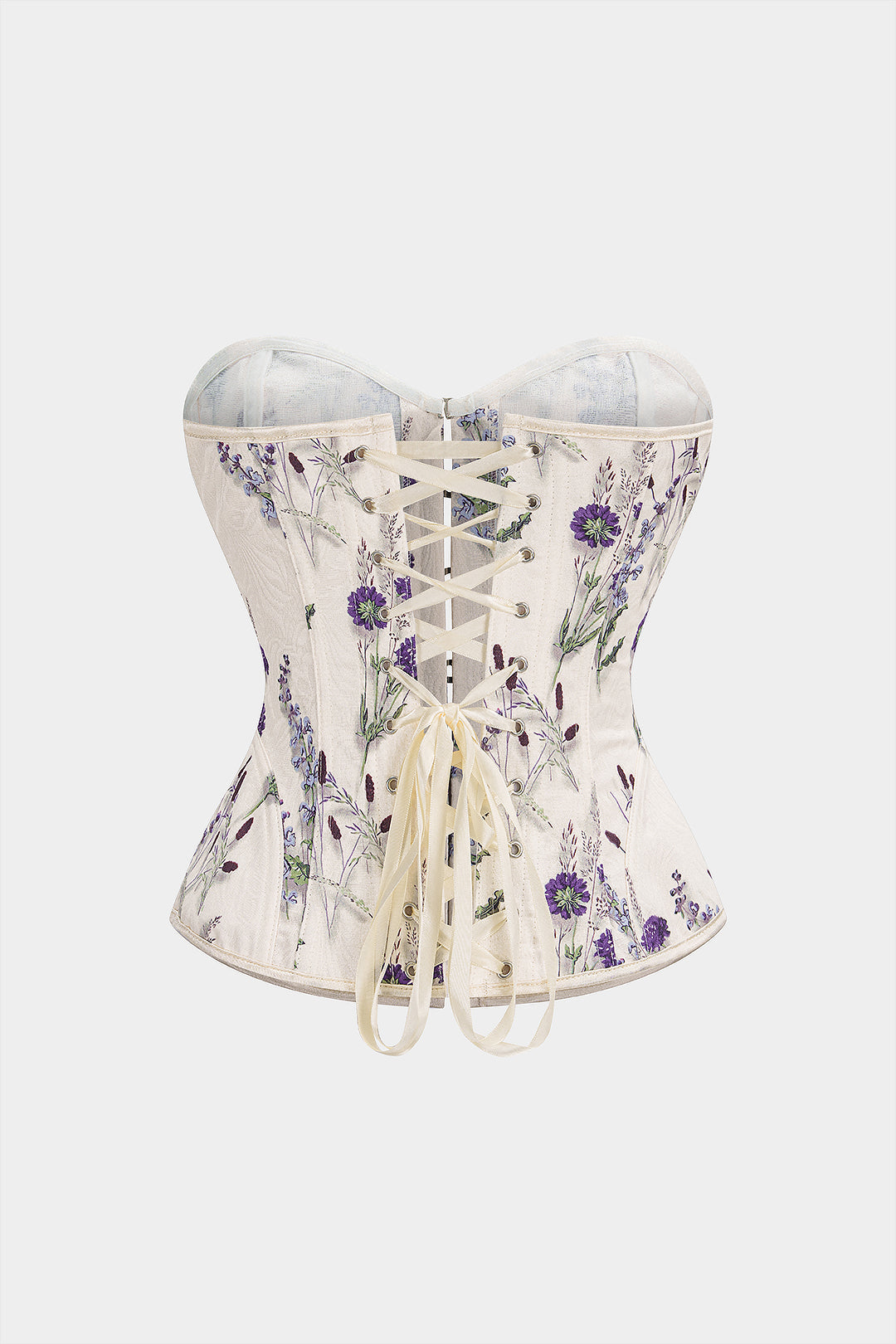 Bloemenprint strapless top met strik