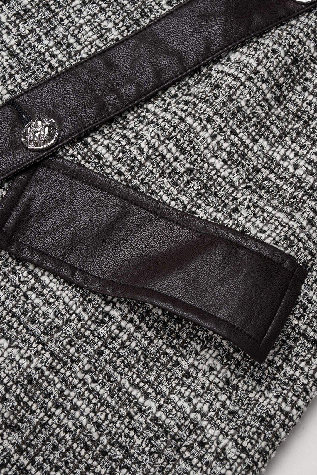 Leren-look patchwork minirok met riem