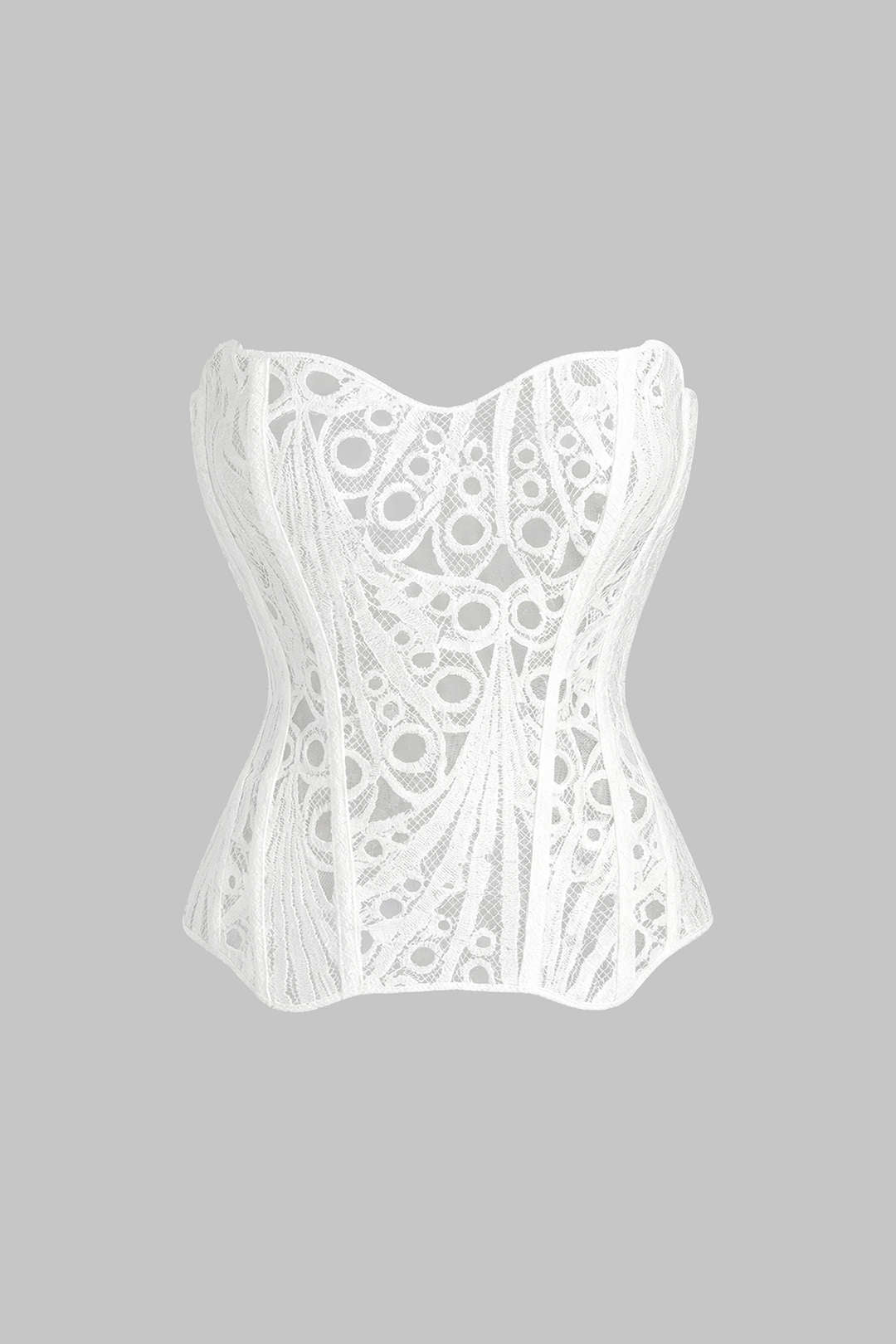 Bloemenprint jacquard strapless top