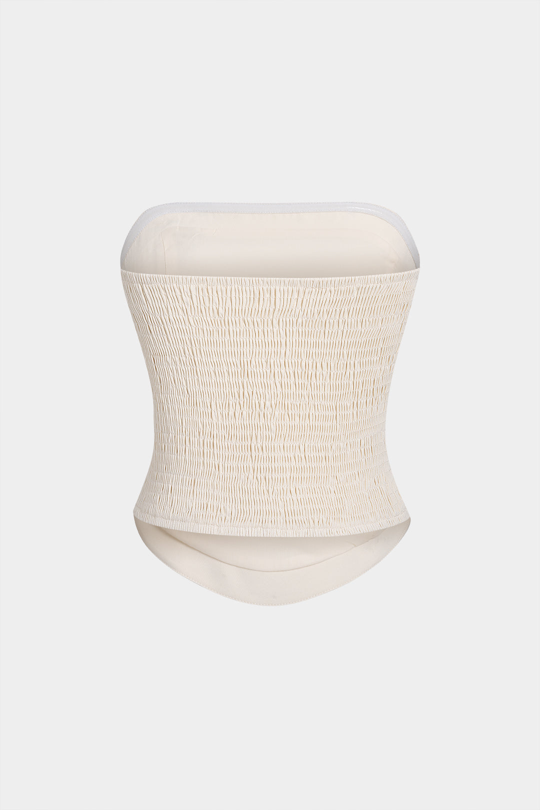 Strapless top met borduursel