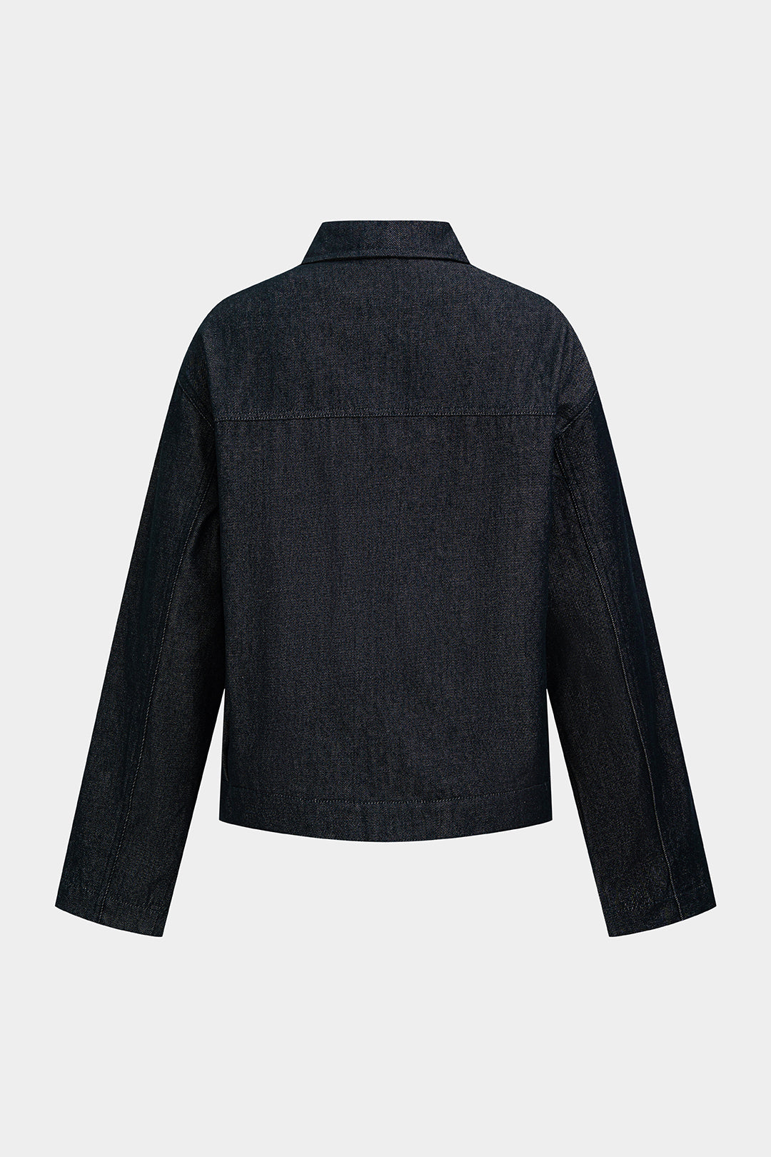 Denim asymmetrisch jasje met gesp