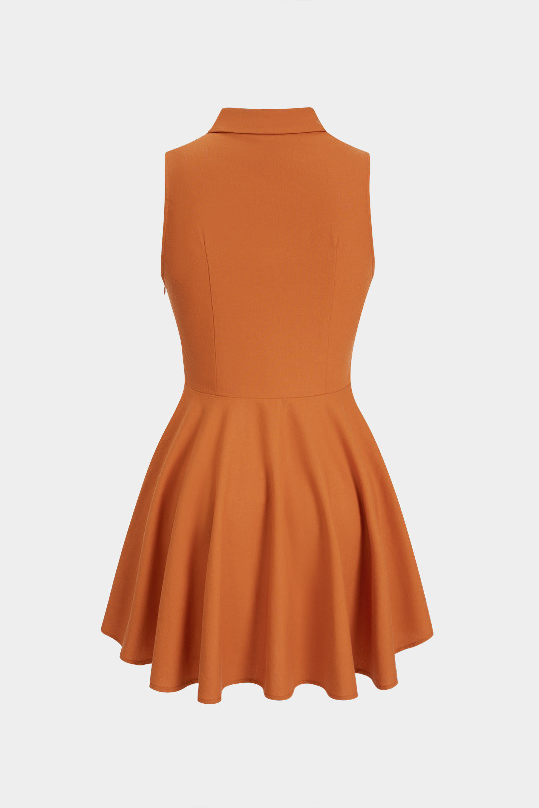 Linnen asymmetrische minijurk met revers, knoopjes en ruches