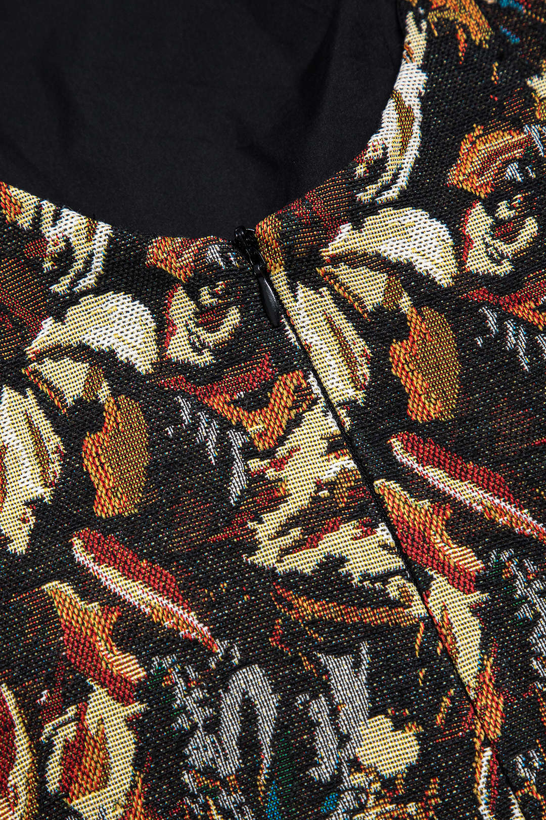 Luna - Jacquard mouwloze minijurk met ruches