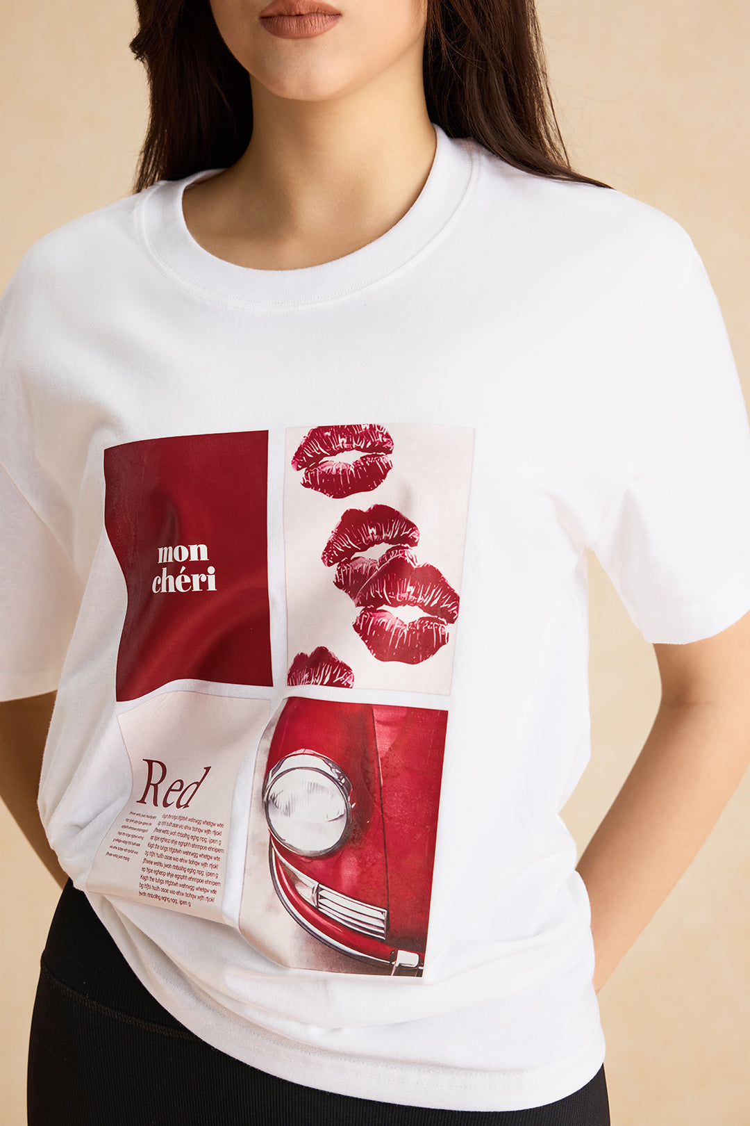 Lyla - T-shirt met ronde hals en korte mouwen