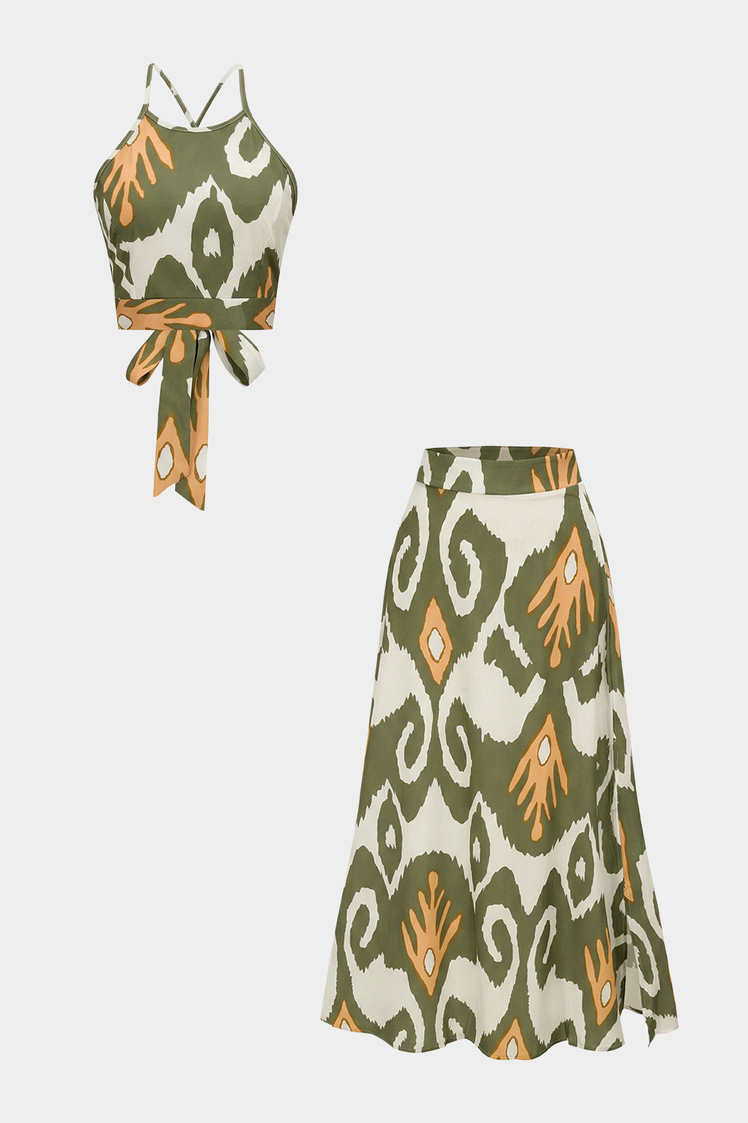 Elin - Abstracte print set met top en rok
