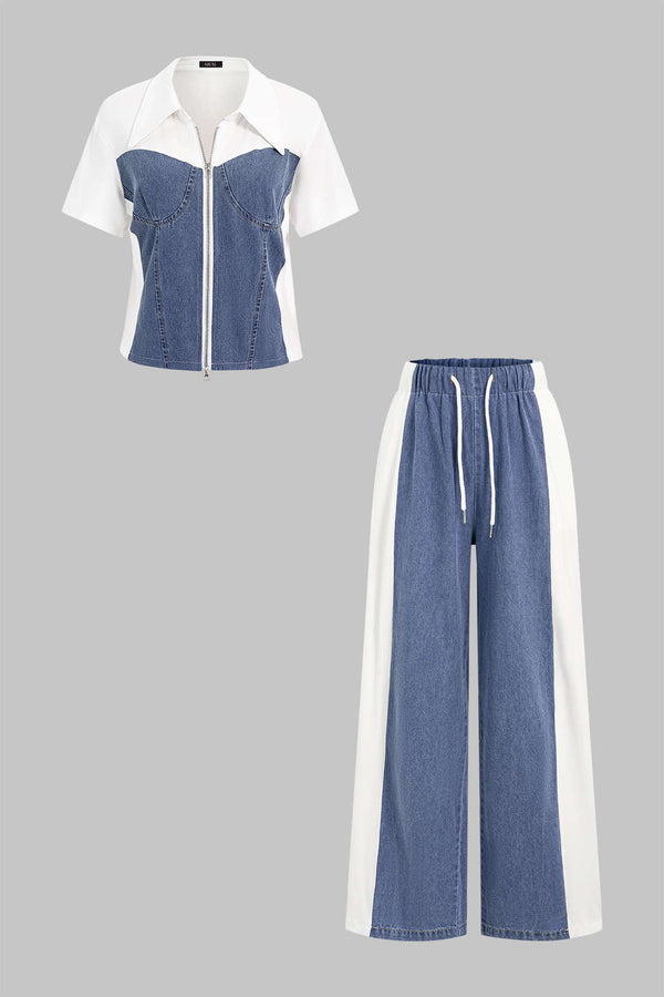 Ivana - Denim set met top en jeans