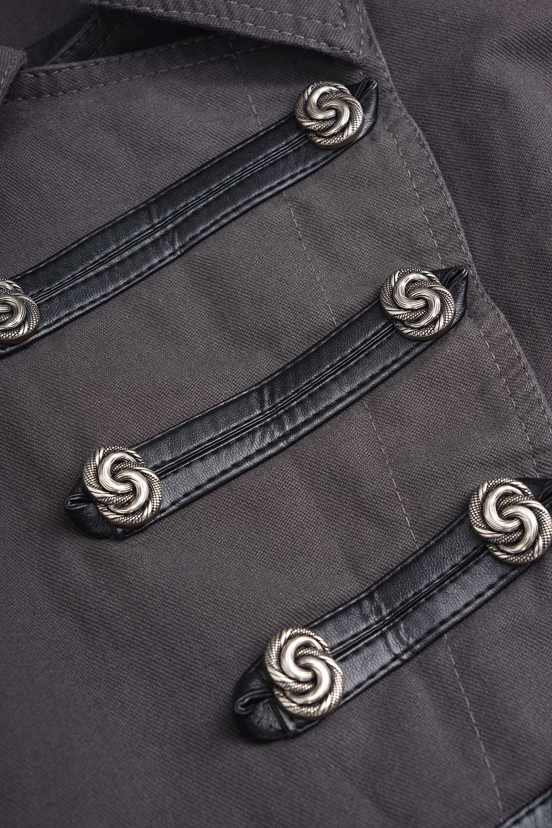 Denim jasje met revers en dubbele knopenrij